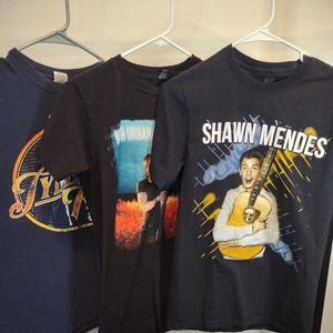 Lot of 3 Concert Tshirts Shawn Mendes Keith Urban Fuse Tyler Farr Small Medium
